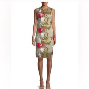 Calvin Klein Floral Embroidered Midi Dress size 10